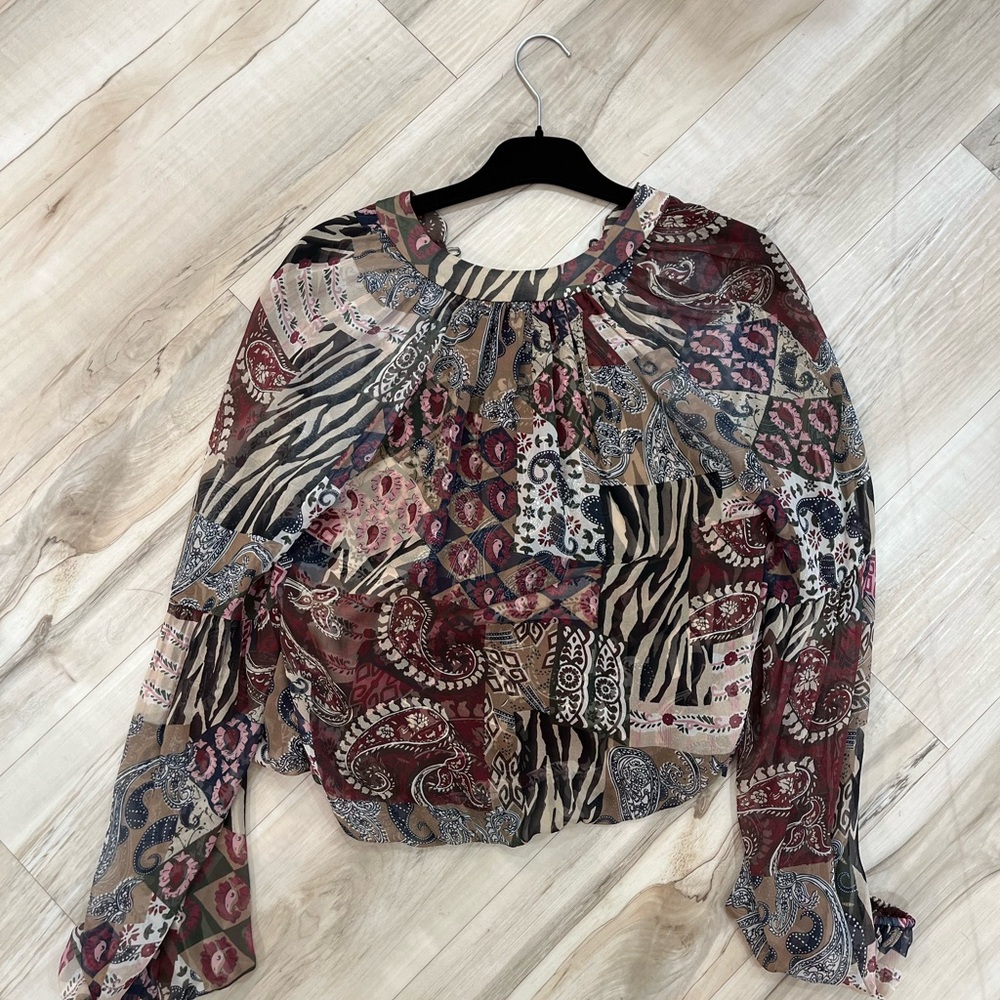 Veronica Beard Multicolor Patchwork Blouse NWT - image 3